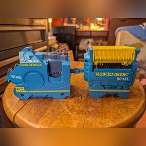 Blue and Yellow Toy Train Set